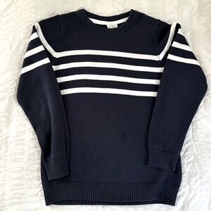 Janie and Jack Boys (or Girls) Cotton Navy and White Striped Sweater - Size 8